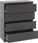 MALVERN 4 DRAWER CHEST - GREY - GREY