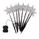 Set of 8 Battery Operated LED Multi Coloured Star Path Lights Christmas Decoration with Timer