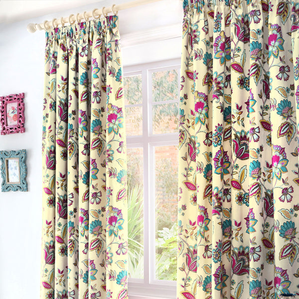 D & D Marinelli Pencil Pleat Curtains in Teal