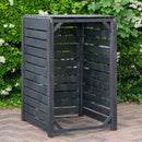 74cm x 1.16m Outdoor Wooden Garden Wheelie Bin Store Storage for 1 Bin in Dark Grey