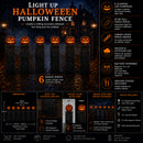 Pack Of 2: 97cm X 1.2m Battery Powered Light Up Halloween Pumpkin Fence With LEDs