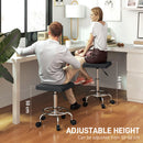 HOMCOM PU Leather Rolling Stool, Height Adjustable Salon Chair