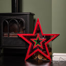 47cm Light up Star Infinity Christmas Decoration with Red and Green LEDs