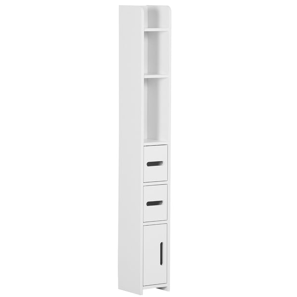 Kleankin Freestanding Bathroom Cabinet W/ Open Shelves 3 Cupboards, White