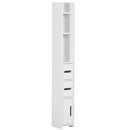 Kleankin Freestanding Bathroom Cabinet W/ Open Shelves 3 Cupboards, White