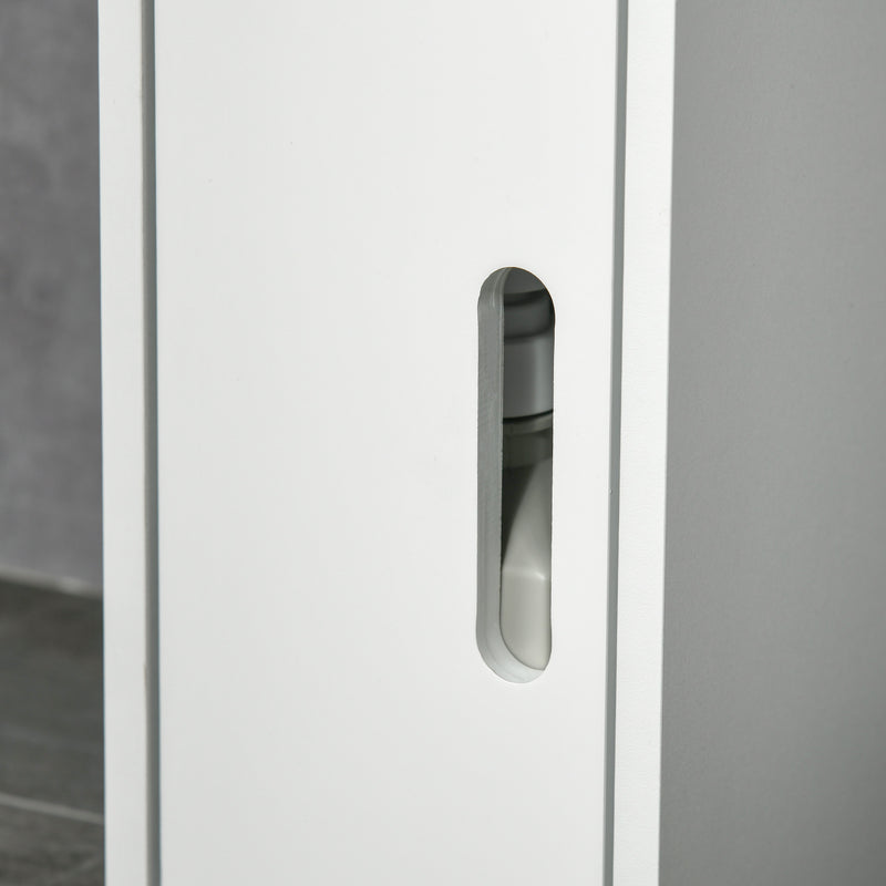 Kleankin Freestanding Bathroom Cabinet W/ Open Shelves 3 Cupboards, White
