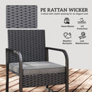 Outsunny Rattan Bistro Set, 3 Piece Garden Furniture Set Cushions, Black