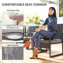 Outsunny Rattan Bistro Set, 3 Piece Garden Furniture Set Cushions, Black