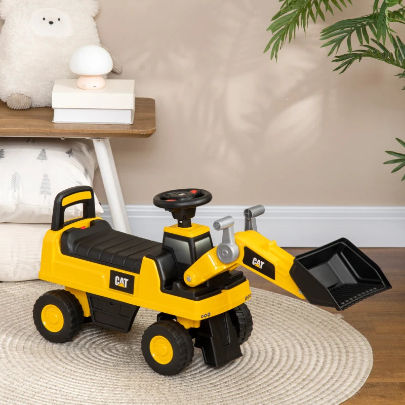 HOMCOM CAT Licensed Kids Construction Ride-On - for Ages 1-3 Years