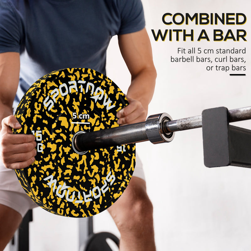 SPORTNOW Olympic Weight Plates With 5cm Holes For Weight Lifting