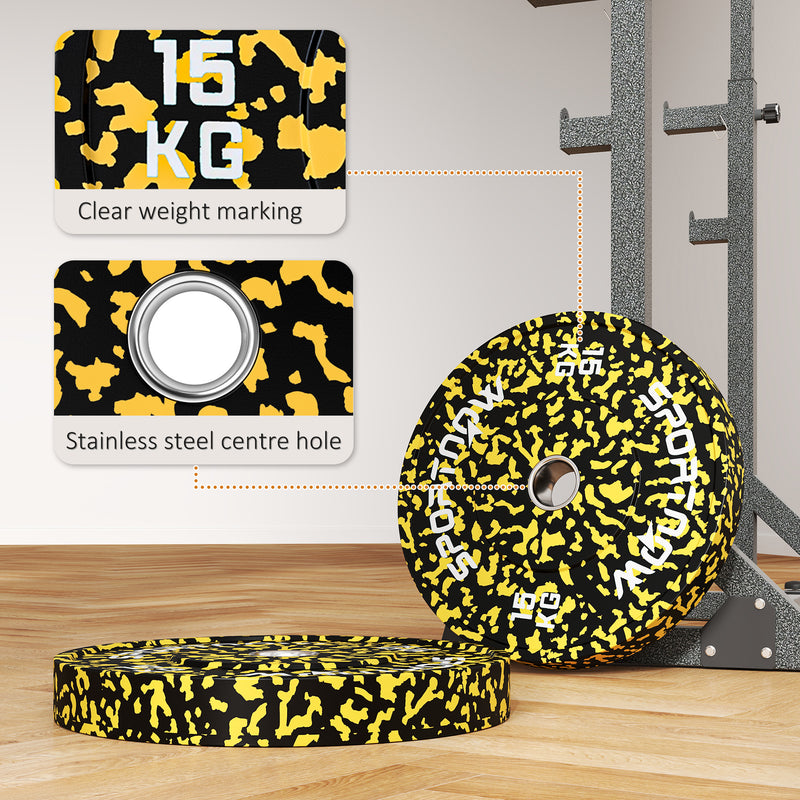 SPORTNOW Olympic Weight Plates With 5cm Holes For Weight Lifting