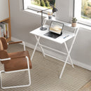 HOMCOM 81.5 cm Folding Computer Desk for Small Spaces Bedroom, White