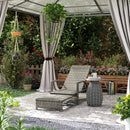 Outsunny PE Rattan Sun Lounger with 4-Level Adjustable Backrest