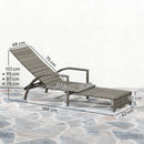 Outsunny PE Rattan Sun Lounger with 4-Level Adjustable Backrest