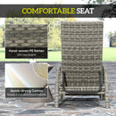 Outsunny PE Rattan Sun Lounger with 4-Level Adjustable Backrest