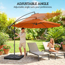 Outsunny 3(m) Banana Parasol Cantilever Umbrella Garden W/ Base Weights