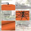 Outsunny 3(m) Banana Parasol Cantilever Umbrella Garden W/ Base Weights