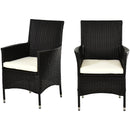 Outsunny Rattan Dining Chair Set - Dark Coffee