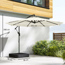 Outsunny 3 m Garden Cantilever Parasol with Sandbag, 360 Degree Rotation