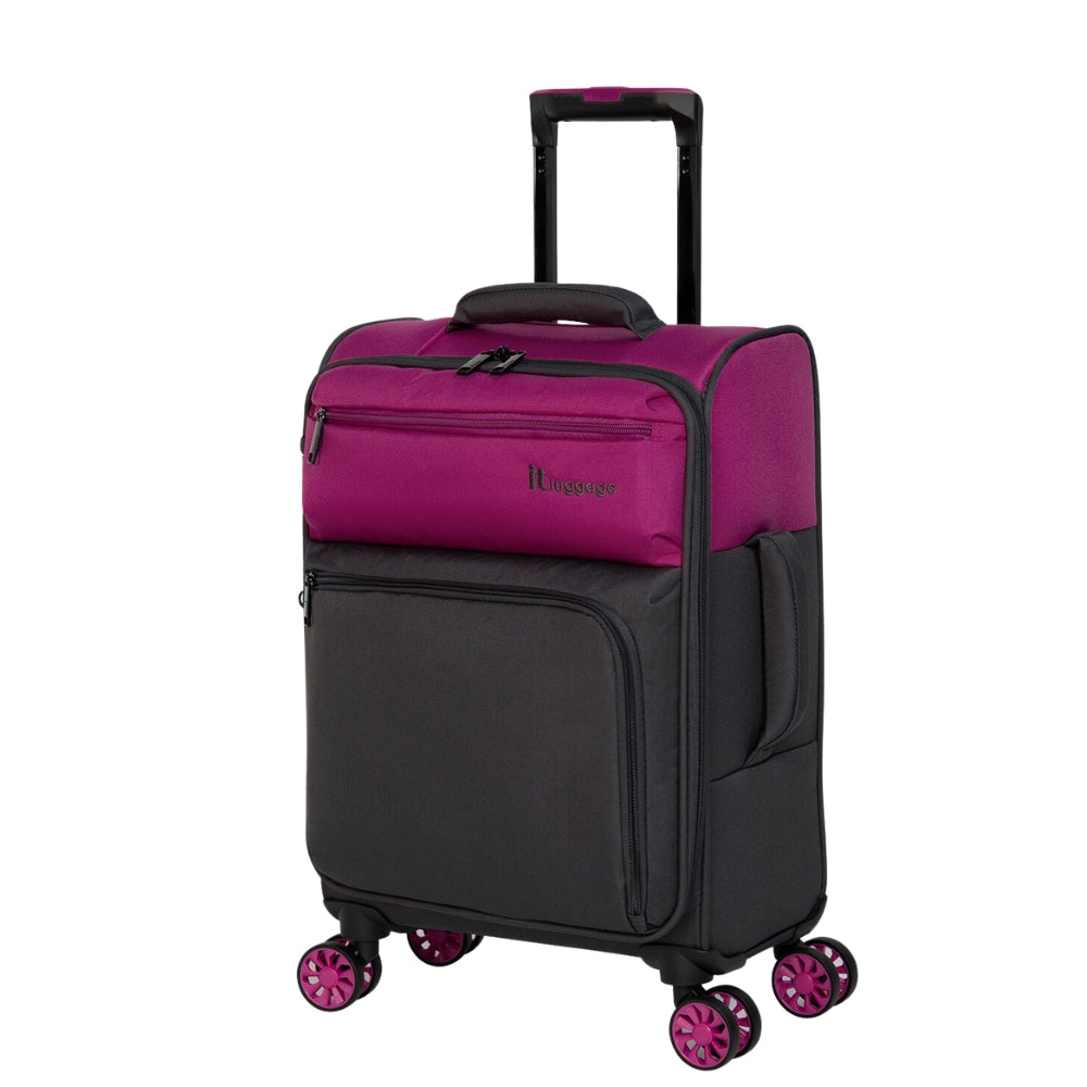 IT Luggage DuoTone Fuchsia & 8 Wheel Suitcase