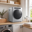HOMCOM 5/3 Kg Portable Vented Tumble Dryer Machine With Timer, Silver Tone