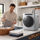 HOMCOM 5/3 Kg Portable Vented Tumble Dryer Machine With Timer, Silver Tone