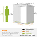 Outsunny 6 x 4ft Metal Garden Shed with Lockable Door and Gloves, Dark Grey