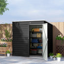 Outsunny 6 x 4ft Metal Garden Shed with Lockable Door and Gloves, Dark Grey