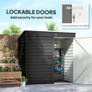 Outsunny 6 x 4ft Metal Garden Shed with Lockable Door and Gloves, Dark Grey