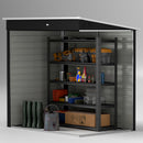 Outsunny 6 x 4ft Metal Garden Shed with Lockable Door and Gloves, Dark Grey