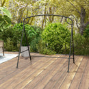 Patio Metal Swing Stand with Double Side Bars and 2-Ring Design-Black