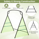 Patio Metal Swing Stand with Double Side Bars and 2-Ring Design-Black