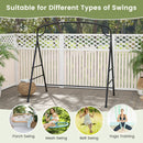 Patio Metal Swing Stand with Double Side Bars and 2-Ring Design-Black