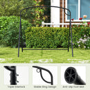 Patio Metal Swing Stand with Double Side Bars and 2-Ring Design-Black