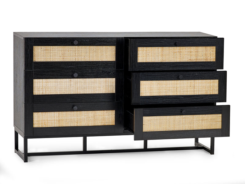 Solace 6 Drawer Chest - Black
