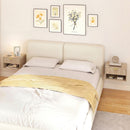 HOMCOM Floating Bedside Tables Set of 2 with Fluted Drawer Open Shelf Oak