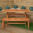 Outdoor 4 Person Rectangular Wooden Garden Dining Table with 2 Benches