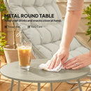 Outsunny Garden Bistro Set, Bistro Table And Chairs W/ Cushions, Light Grey