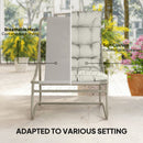 Outsunny Garden Bistro Set, Bistro Table And Chairs W/ Cushions, Light Grey