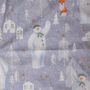 90cm USB Powered Light up The Snowman Fabric Christmas Tree Skirt with LEDs