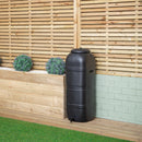 100L Slim Space Saver Water Butt With Lid & Tap Carry Handles in Black