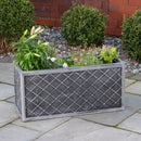 70cm Lazio Grey Plastic Pewter Effect Garden Patio Plant Pot Planter