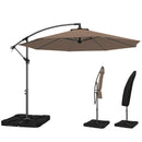 Outsunny 3(m) Banana Parasol Cantilever Umbrella Garden W/ Base Weights