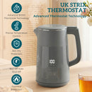 HOMCOM 1.7L Fast Boil 3000W Electric Kettle With LED Display, Grey