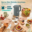 HOMCOM 1.7L Fast Boil 3000W Electric Kettle With LED Display, Grey