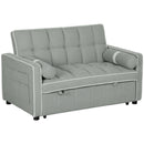 HOMCOM 2 Seater Pull Out Sofa Bed with Adjustable Backrest