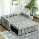 HOMCOM 2 Seater Pull Out Sofa Bed with Adjustable Backrest