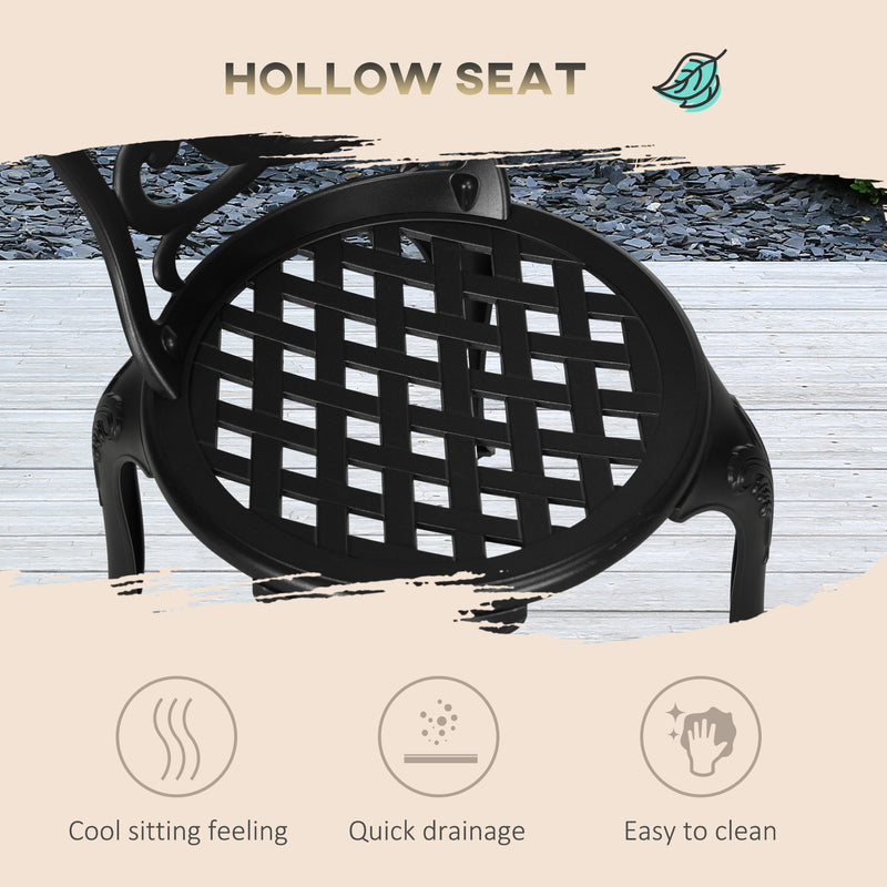 Outsunny 3 Piece Patio Bistro Set Outdoor Table Set With Umbrella Hole White