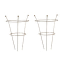Set Of 2 54cm X 40cm Medium Bare Rusted Steel Garden Plant Supports