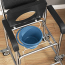 HOMCOM Transport Beside Shower Chair with Wheels and Padded Seat, Black
